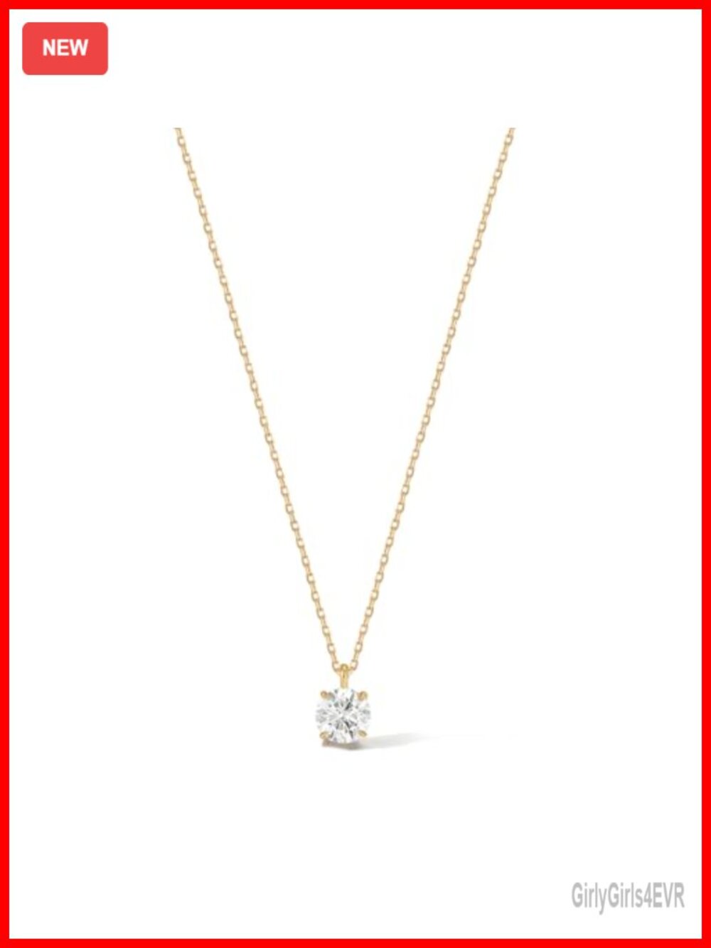 0.5-1 Carat Lab Grown Diamond Solitaire Pendant 14K Solid Gold Necklace